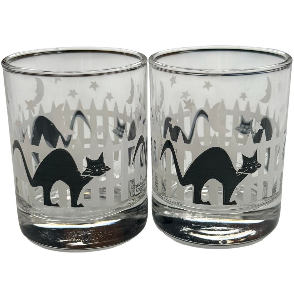 Yankee Candle Halloween Black Cat 2 Votive Holders Moon Stars Retired Whimsigoth